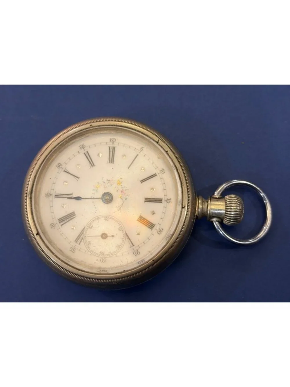Antique Pocket Watch A.W.C. Nickel Case 1779 Painted dial 4 parts / repair